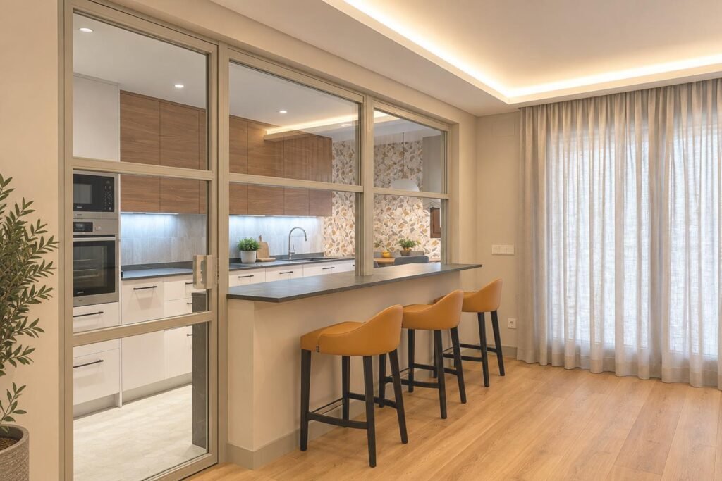 reforma integral chalet madrid cocina cerramiento cristal